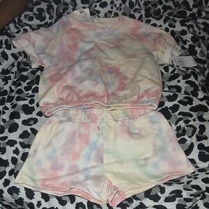 Jessica Simpson Kids Tie-Dye Matching Set - Pink, Blue, Yellow